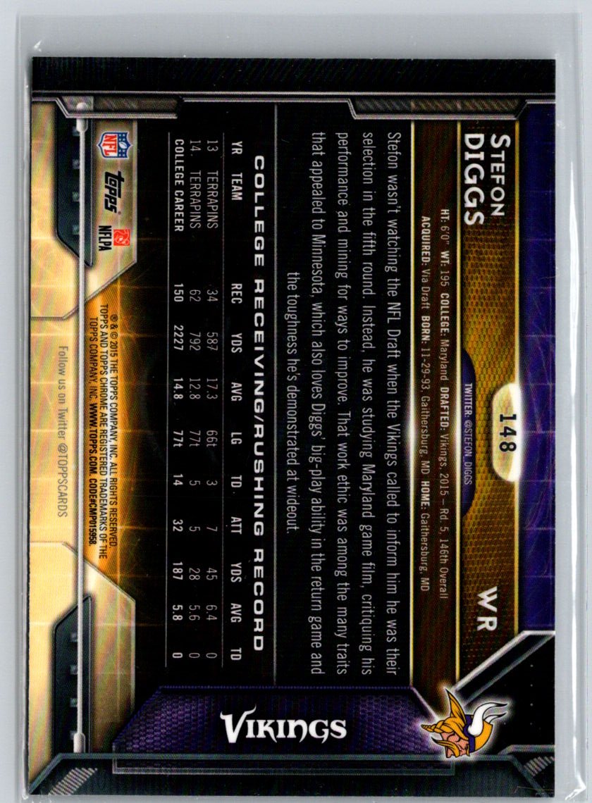 2015 Topps Chrome #148 Stefon Diggs Refractor G13