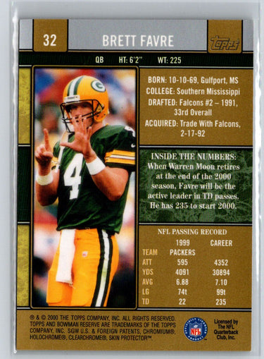 2000 Bowman Reserve #32 Brett Favre G13