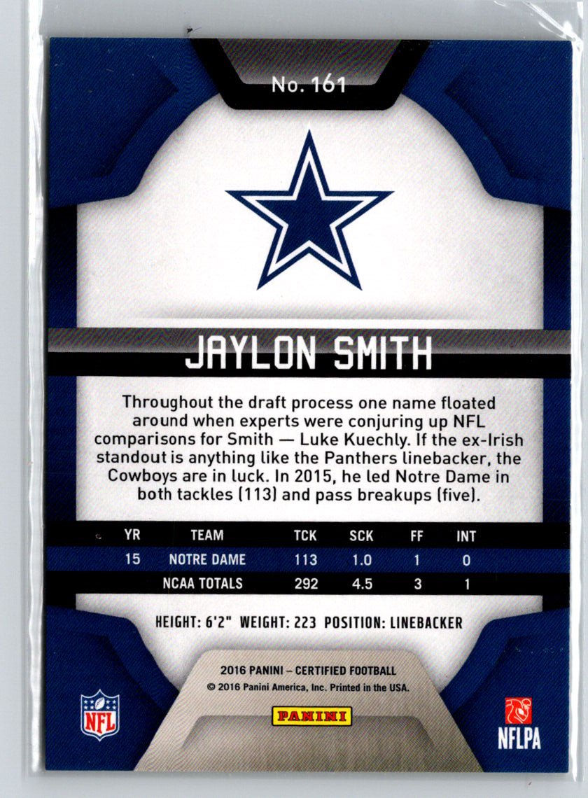 2016 Panini Certified #161 Jaylon Smith Mirror Gold #/25 G13