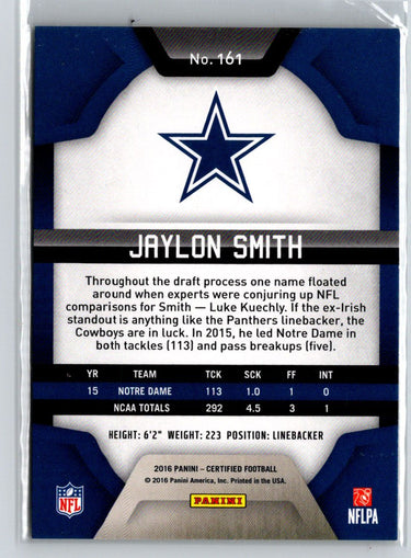 2016 Panini Certified #161 Jaylon Smith Mirror Gold #/25 G13