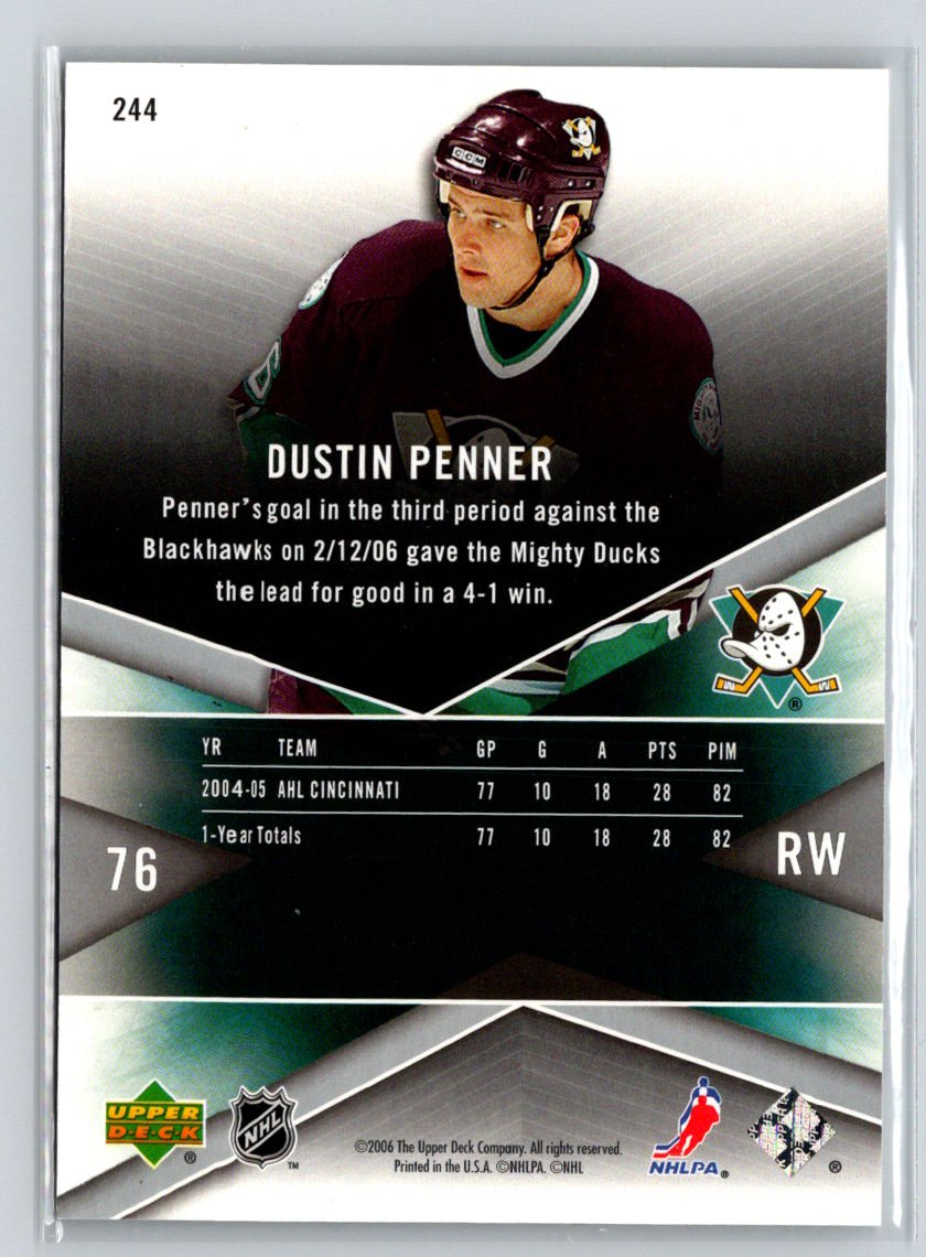 2005-06 Upper Deck Rookie Update #244 Dustin Penner 2005-06 SPx Update #/999 G14