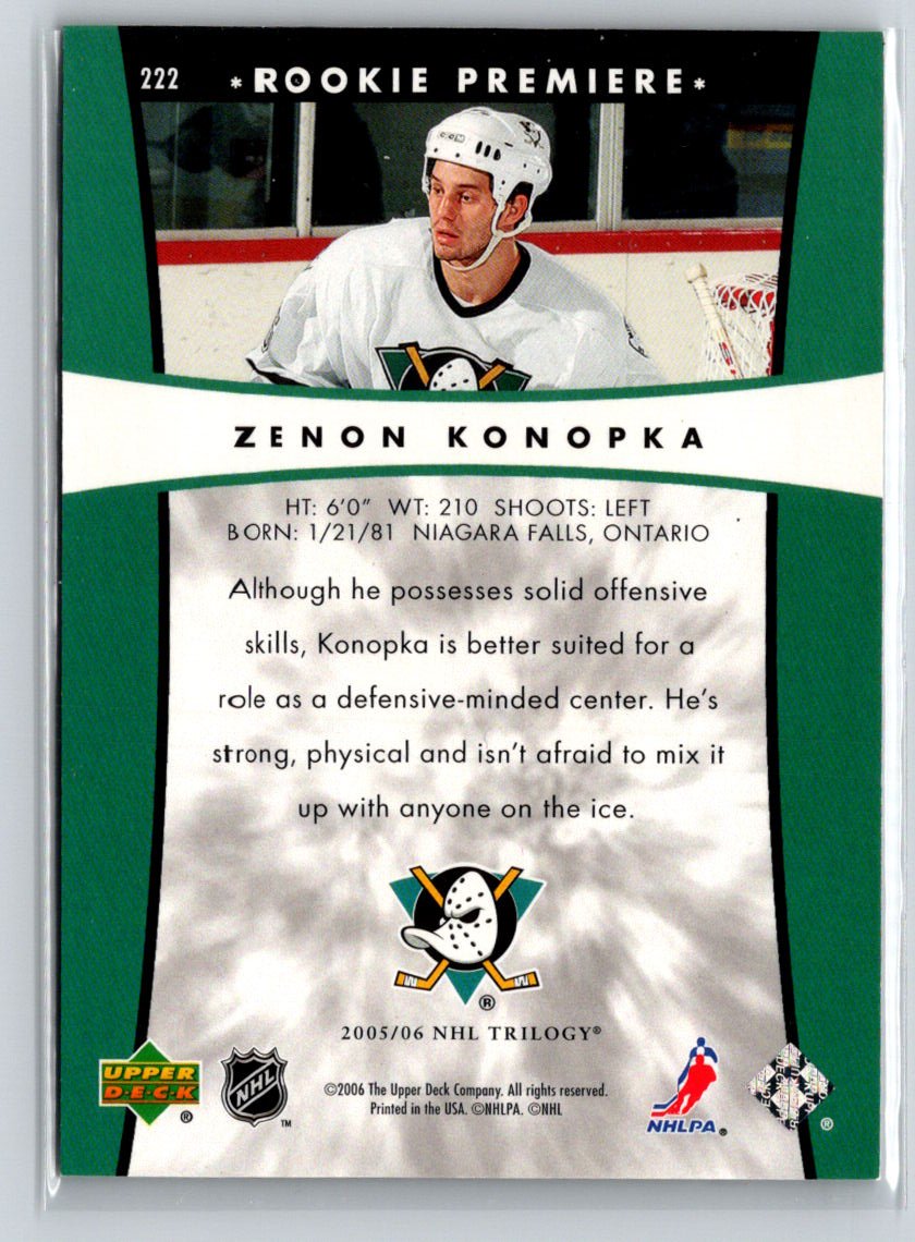 2005-06 Upper Deck Rookie Update #222 Zenon Konopka Trilogy #/999 G14