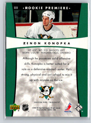 2005-06 Upper Deck Rookie Update #222 Zenon Konopka Trilogy #/999 G14