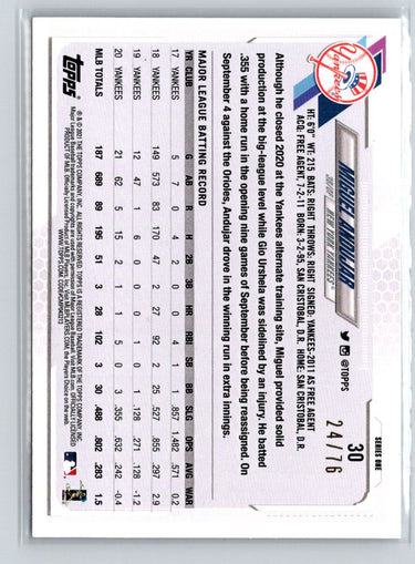 2021 Topps #30 Miguel Andujar Independence Day #/76 G14