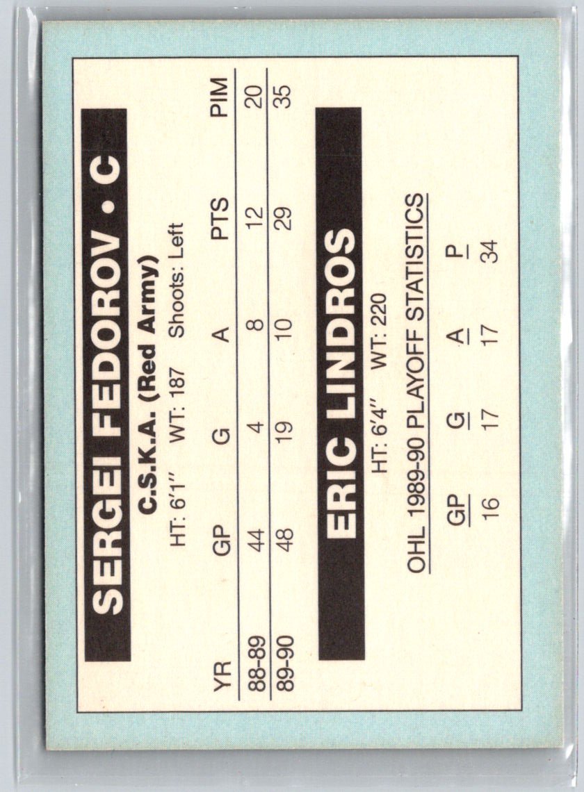 1990 Top Picks Eric Lindross Sergei Federov Ice Hockey Trading Card G14