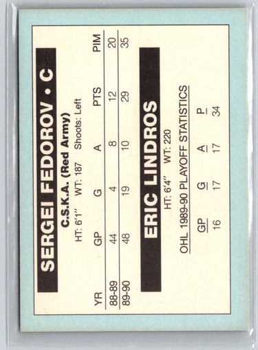1990 Top Picks Eric Lindross Sergei Federov Ice Hockey Trading Card G14