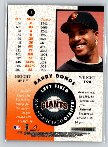 1998 Pinnacle Mint Collection #3 Barry Bonds Gold G15