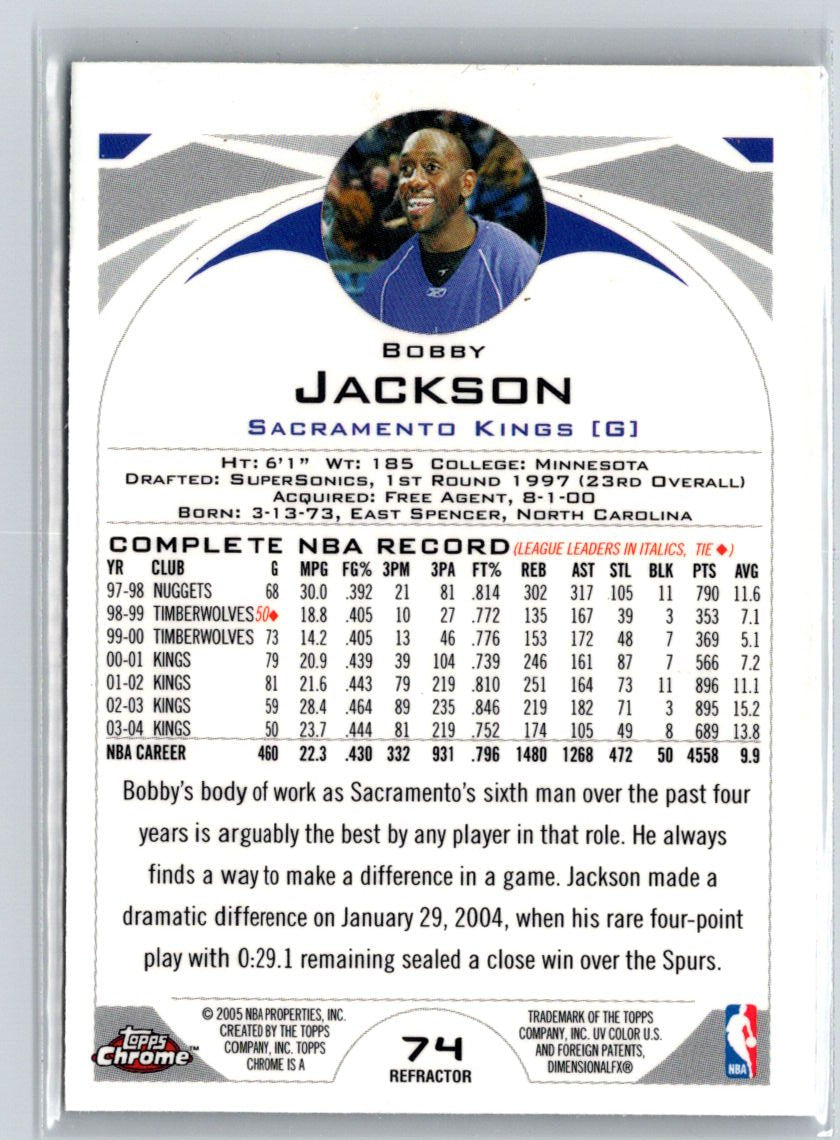 2004-05 Topps Chrome #74 Bobby Jackson Refractors G15