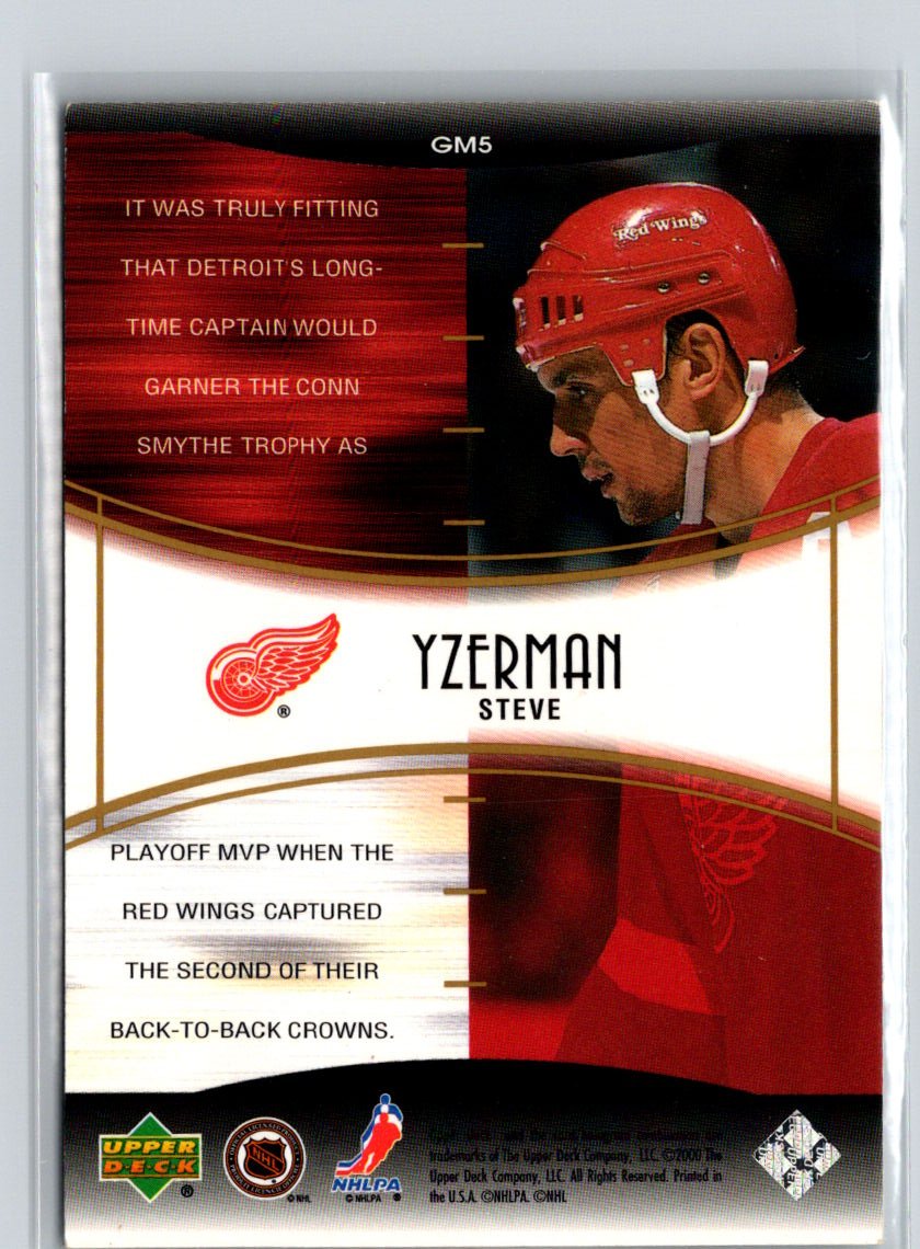 1999-00 Upper Deck MVP Stanley Cup #GM5 Steve Yzerman Golden Memories G15