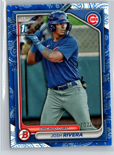 2024 Bowman #BP-115 Josh Rivera Prospects Blue Pattern #/125 G15