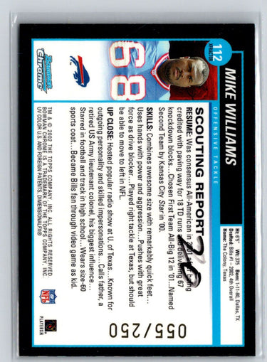 2002 Bowman Chrome #112 Mike Williams Xfractors #/250 G16