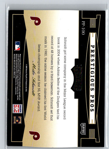 2005 Playoff Prestige #PP-100 Mike Schmidt Prestigious Pros Blue #/900 G17