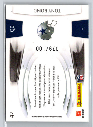 2009 Playoff Prestige #47 Tony Romo Prestigious Pros Gold #/100 G18