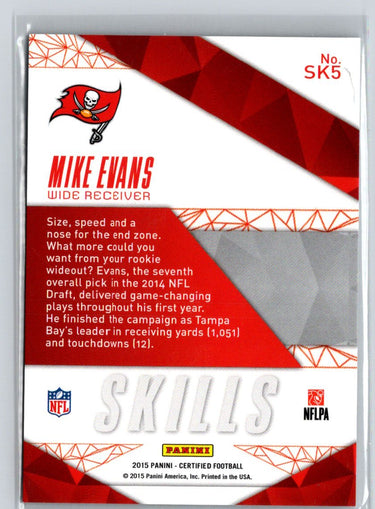 2015 Panini Certified #SK5 Mike Evans Skills - Mirror Gold #/50 G18