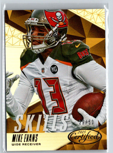 2015 Panini Certified #SK5 Mike Evans Skills - Mirror Gold #/50 G18
