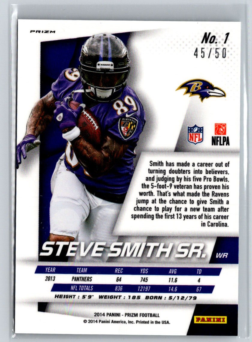 2014 Panini Prizm #1 Steve Smith Team Logo Prizm #/50 G18