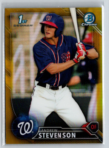 2016 Bowman Chrome #BCP180 Andrew Stevenson Prospects Gold Refractor #/50 G19