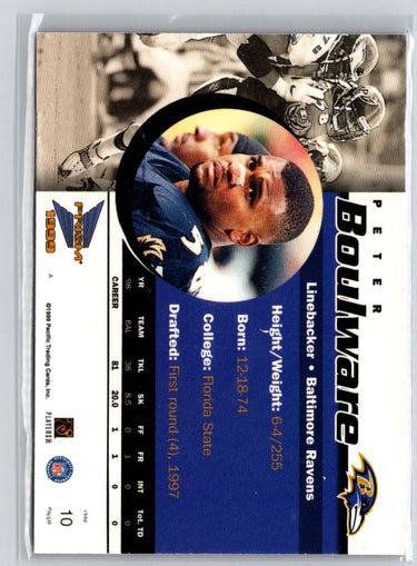 1999 Pacific Prism #10 Peter Boulware Holographic Purple #/320 G19