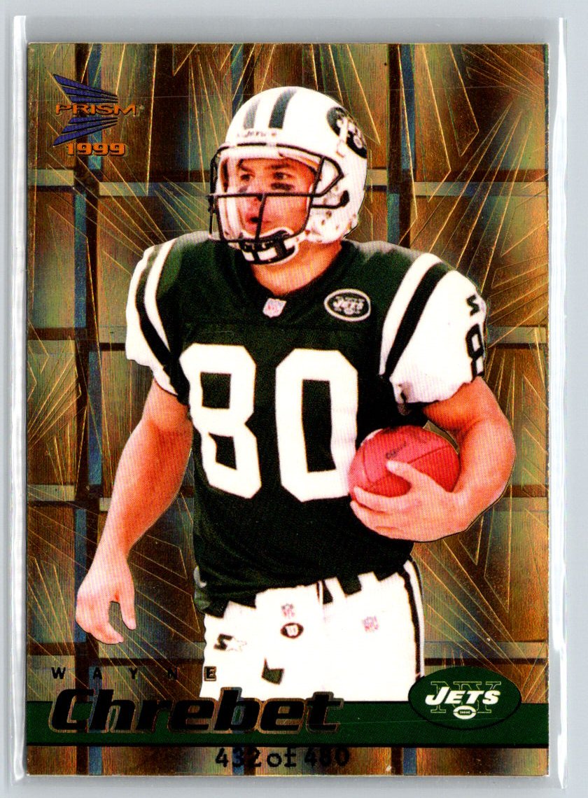1999 Pacific Prism #99 Wayne Chrebet Holographic Gold #/480 G19