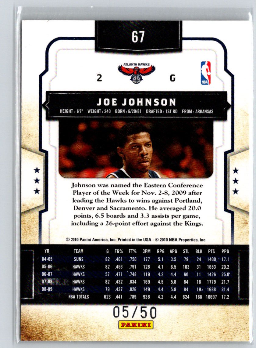 2009-10 Panini Classics #67 Joe Johnson Timeless Tributes Gold #/50 G19