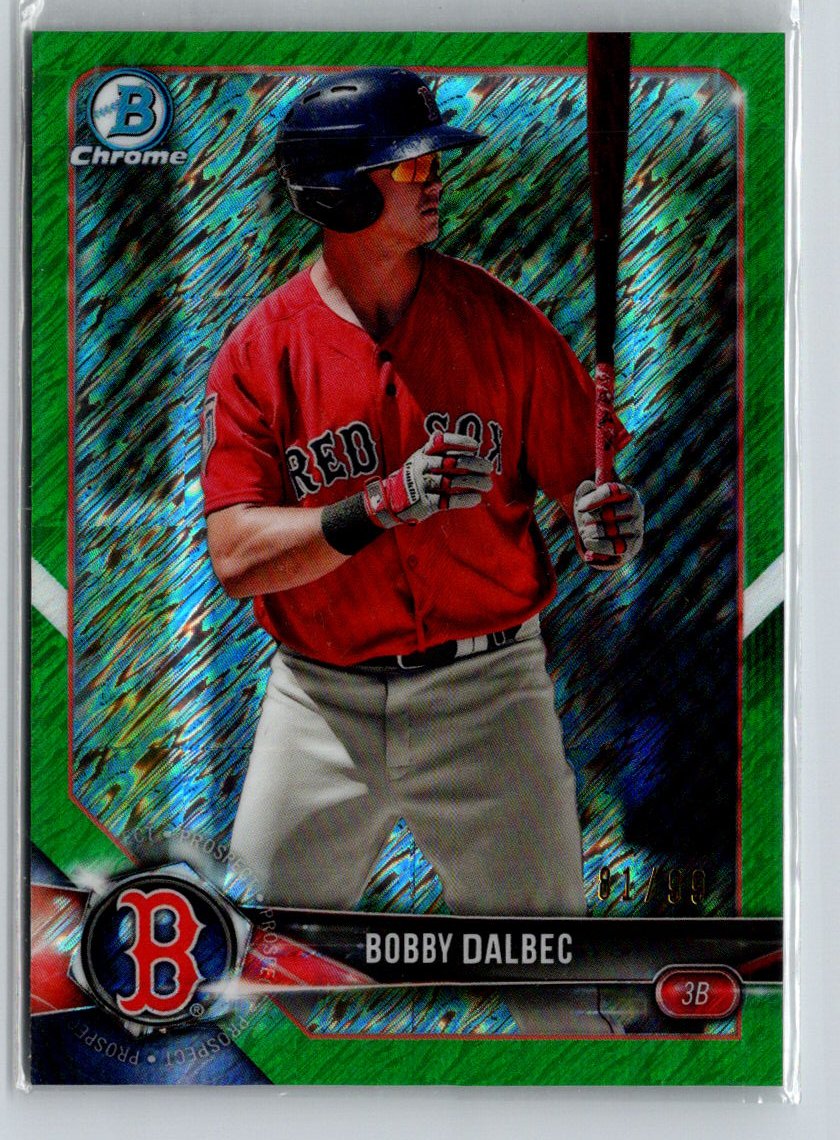 2018 Bowman Chrome Bobby Dalbec Prospects Green Shimmer Refractor #/99 G20
