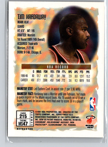 1996-97 Finest #215 Tim Hardaway Refractors G20