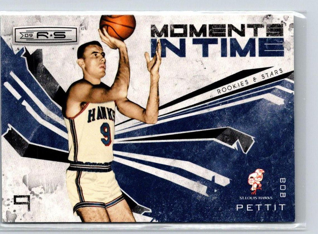 2009-10 Panini Rookies & Stars #1 Bob Pettit Moments in Time Black #/100 G21