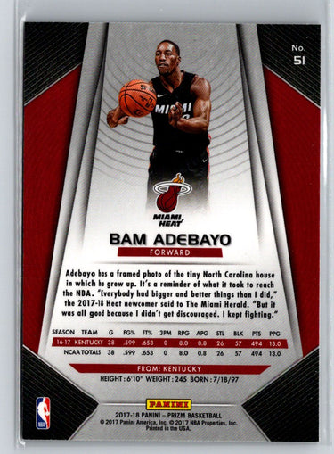 2017-18 Panini Prizm #51 Bam Adebayo G21