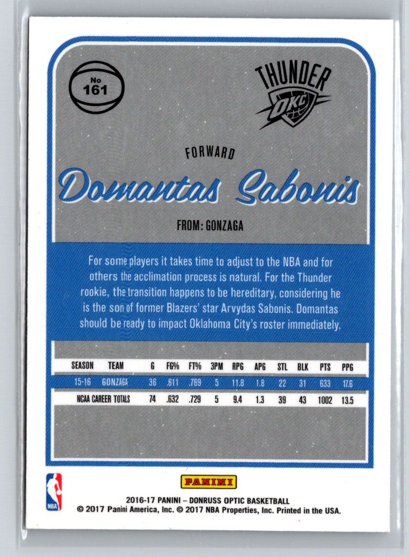 2016-17 Donruss Optic #161 Domantas Sabonis G21