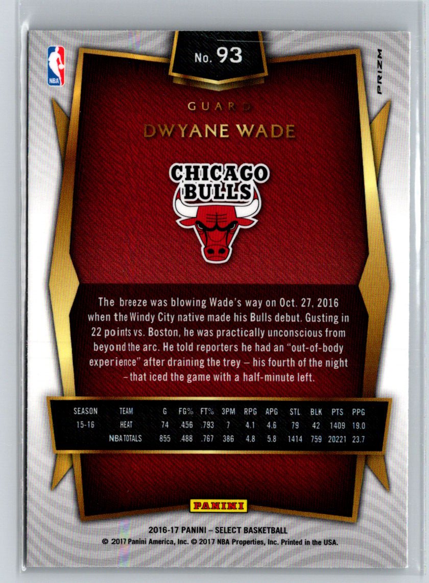 2016-17 Panini Select #93 Dwyane Wade Silver Prizms G21
