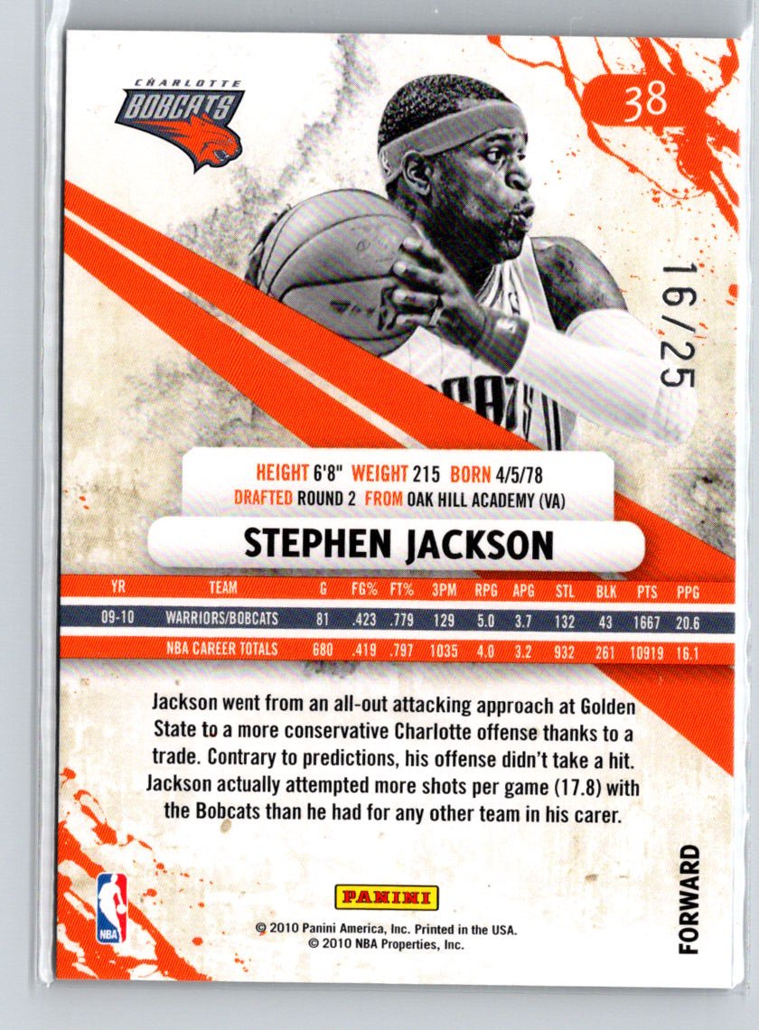 2010-11 Panini Rookies & Stars  #38 Stephen Jackson Materials Sapphire #/25 G21