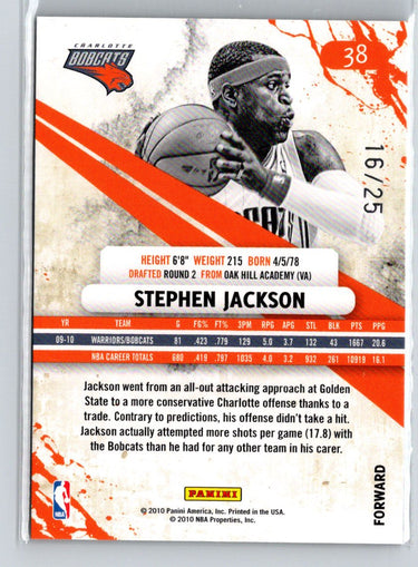 2010-11 Panini Rookies & Stars  #38 Stephen Jackson Materials Sapphire #/25 G21