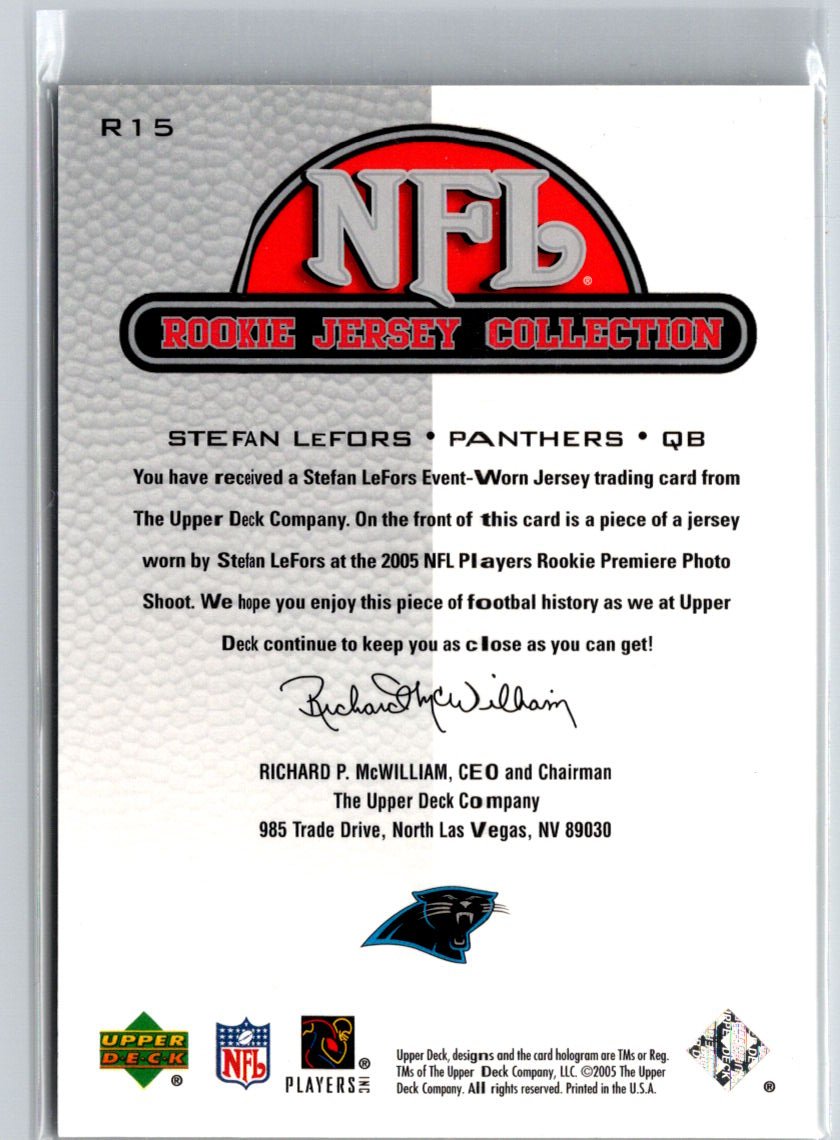 2005 Upper Deck Rookie Materials #R15 Stefan LeFors Rookie Jerseys G22