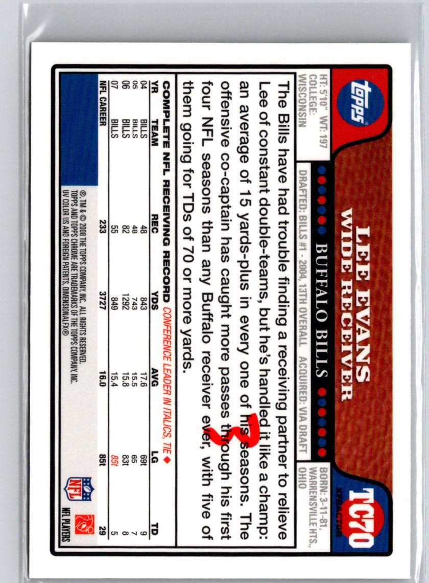 2008 Topps Chrome #TC70 Lee Evans Xfractors G22