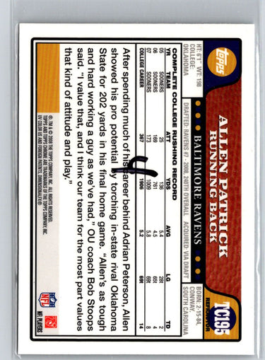 2008 Topps Chrome #TC195 Allen Patrick Refractors G22