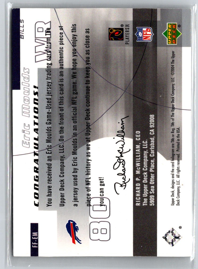 2004 Upper Deck Finite #FF-EM Eric Moulds Finite Fabrics G23