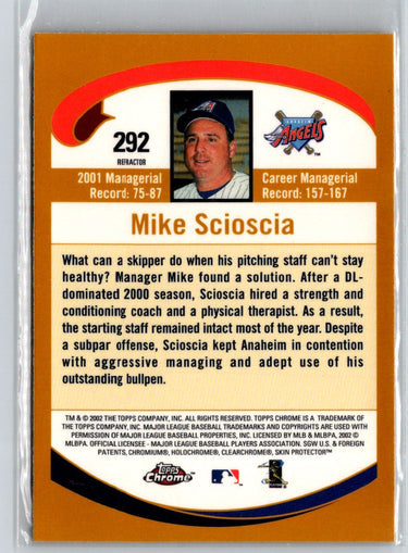 2002 Topps Chrome #292 Mike Scioscia Gold Refractors G23