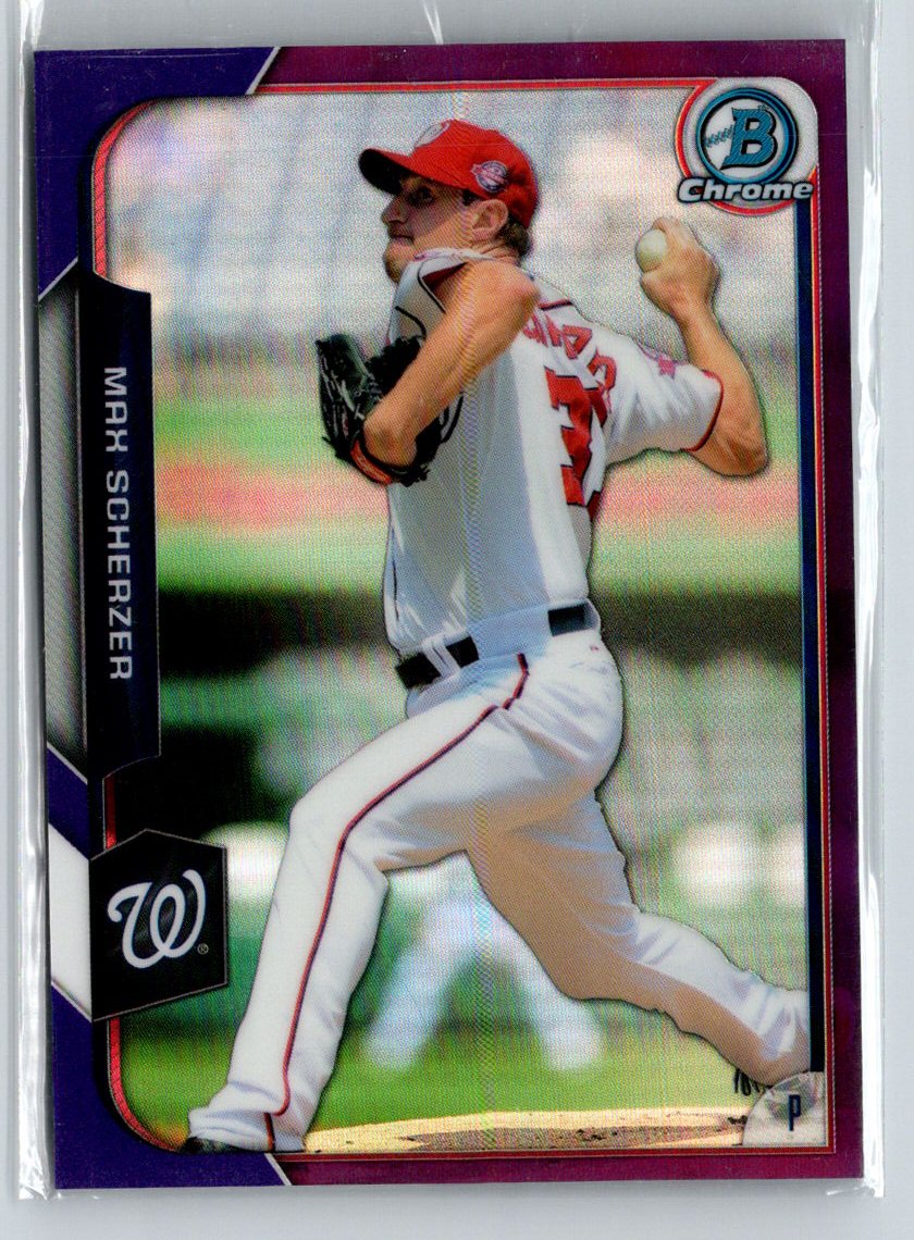 2015 Bowman Chrome #22 Max Scherzer Purple Refractors #/250 G23