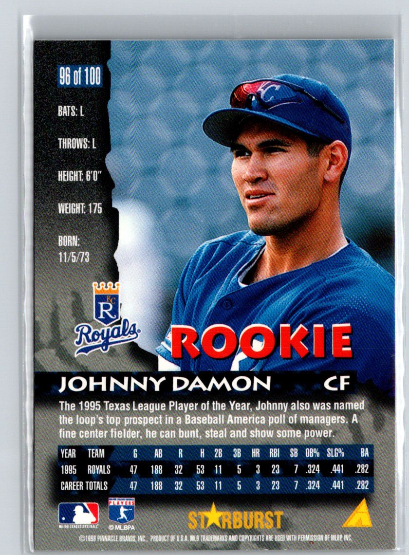 1996 Pinnacle #96 Johnny Damon Starburst Artist's Proofs G23