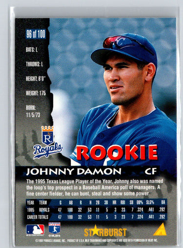 1996 Pinnacle #96 Johnny Damon Starburst Artist's Proofs G23