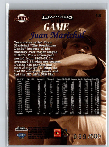 1998 Sports Illustrated Then and Now #18 Juan Marichal Extra Edition #/500 G23