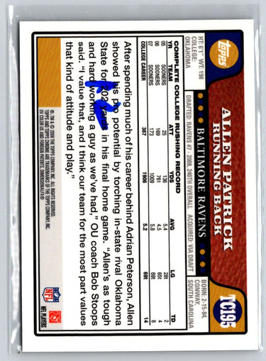 2008 Topps Chrome #TC195 Allen Patrick Rookie Autographs G24
