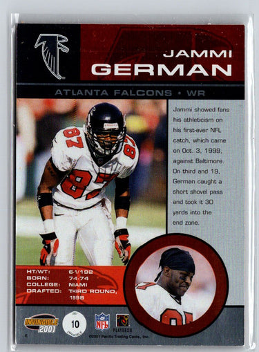 2001 Pacific Invincible #10 Jammi German Red #/750 G24