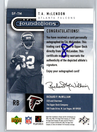 2005 Upper Deck Foundations #SF-TM T.A. McLendon Signature Silver G24