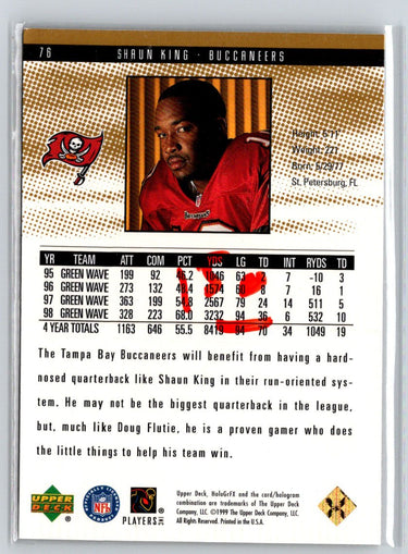 1999 Upper Deck HoloGrFX #76 Shaun King AuSome G25