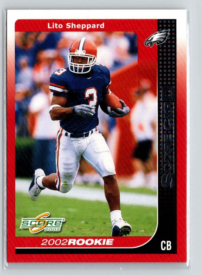 2002 Score #319 Lito Sheppard Scorecard #/400 G25