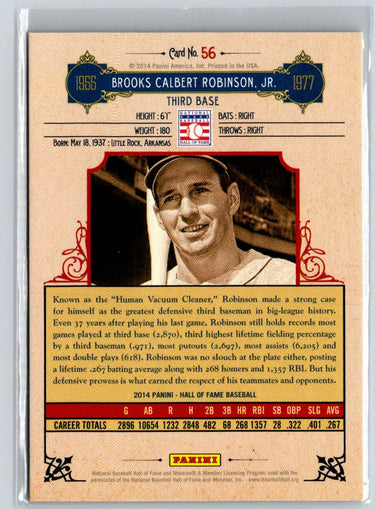 2014 Panini Hall of Fame Red Frame #56 Brooks Robinson #/75 G25