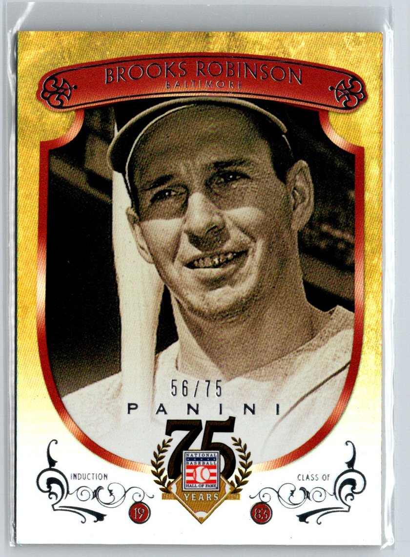 2014 Panini Hall of Fame Red Frame #56 Brooks Robinson #/75 G25