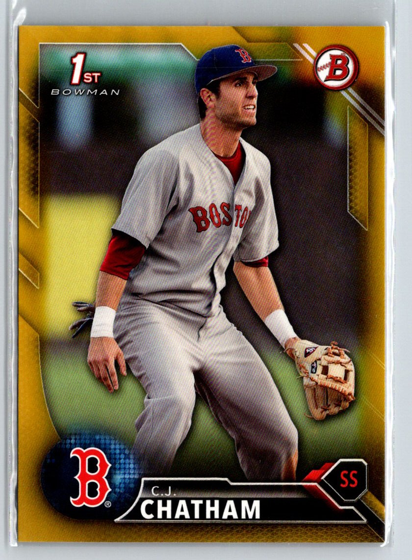 2016 Bowman Draft #BD-38 C.J. Chatham Gold Border #/50 G26