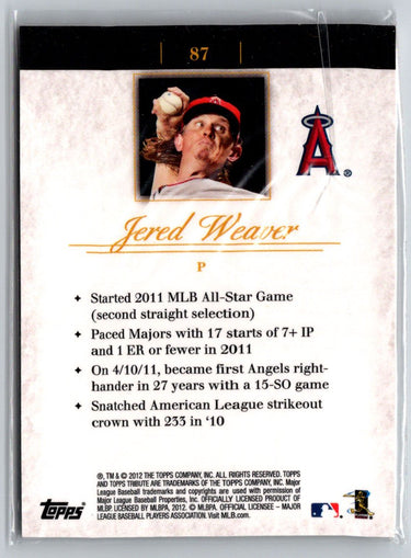 2012 Topps Tribute #87 Jered Weaver Orange #/50 G27